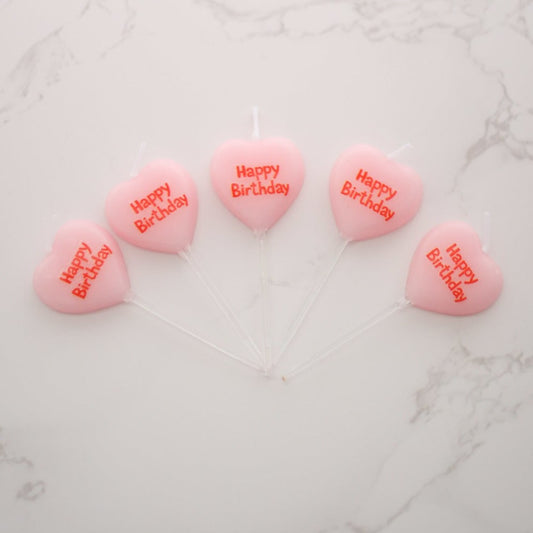 'Happy Birthday' heart shape candle