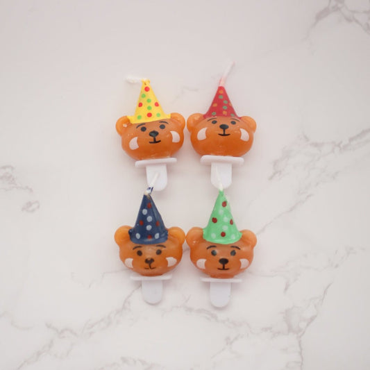 Bear with hat candles